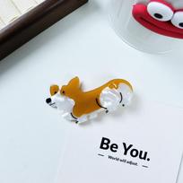 Cartoon Corgi Hair Clip Creative Dog Hairpin Personalized Acetate Puppy Hair Claw  Girls ruda