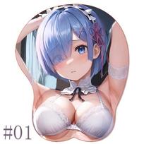 R_Rem R_Re:Zero OPPAI Mouse Pad Wrist Rest Stereo Mousepad Sexy Anime Ram Silicone Wrist Rest BULK Gaming Pad Office Mouse Mat