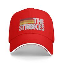 The Strokes Band Casual Baseball Cap Spring Trucker Hat Sun Tennis Skate Snapback Cap Unisex Adult Yk Cool Baseball Caps One Size red