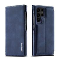 Magnetic Leather Flip Wallet Phone Cover For Samsung Galaxy S25 S26 Ultra S24 S23 S22 S21 S20 Luxury Card Slots Book Bag Cover S25 mėlyna