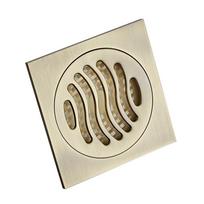 YUNDOOM  Anti Odor Strainer Water Square Shower Bathroom Modern Bath Channel Brass Floor Drain (Bronze,Brass) bronza