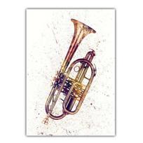 Grafiti menas muzikos instrumentas drobės tapyba baro sienų menas saksofonas gitara smuikas plakatas svetainė namų dekoravimas freska be rėmo 21*30cm No Frame