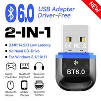 USB Bluetooth 6.0 Adapter For PC Windows 8.1/10/11 USB Bluetooth Transmitter For Wireless Keyboard/Mouse/Headphones/Printers juoda