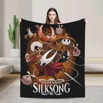 Hollow Knight Silksong Gothic Flannel Throw Fashion Blankets Indie Game for Bedspreads Knitted Fashion Blanket Office Ultra-Soft Multifuncti 75x90cm