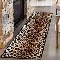 Vintažinis leopardų rašto kilimas Wildlife Leopard Hallway Runners Plaunami takeliai Grindų kilimas vidaus svetainei, virtuvei 40x120CM black