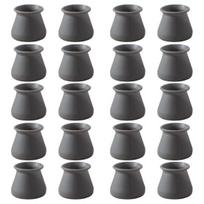 20Pcs Chair Leg Floor Protectors Silicone Table Feet Covers for Hardwood Floors Furniture Leg Caps Non Slip Covers Reduce Noise for Square Round pilka