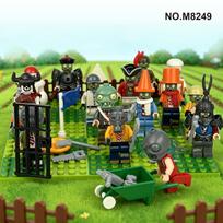 M8249 Zombių pastato modelis Animacinis personažas Vaikams skirti smulkių dalelių konstravimo kaladėlės black