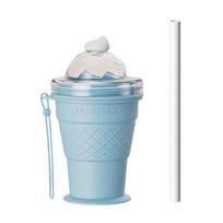 Leak-Proof Ice Maker & Drinking Cup Ice Cream Design Ice Cube Water Bottle  Camping mėlyna
