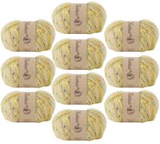Raw Wool Knitworm Chatea Yarn Chatea Fluffy Medium 25g 10-Ball Set, Pom-Pom, Weight, (approx. 73m) (3. Nanohana)