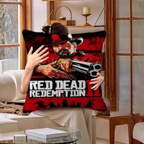 Game R-Red Dead R-Redemption 2 Pillow Cover Sofa Cushion Cover Home Room Decoration Children Gift Peach skin 18*18(CM)-1Pcs