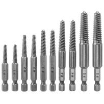 10Pcs Broken Screw Extractor Set, Stripped Screw Extractor Drill Bit Kit 1/4 Inch Hex Shank Damaged Bolts Removal Tool 10PCS