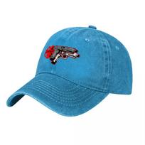 Guns And Roses Embroidered Washed Canvas Baseball Cap Classic Black Adjustable Hat With Detailed Gun Design Front Patch Style