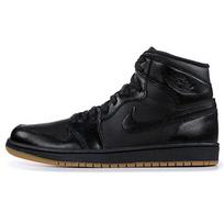 Jordan Air Jordan 1 Retro Black Gu High top Vintage Basketball Shoes Mens Black 555088-020 43 juoda