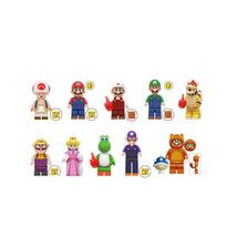 10pcs Super Mario Mini Figures Set - Luigi, Peach, Princess Mushroom -  Blocks - Safe ABS Plastic, Ideal Gift for Kids