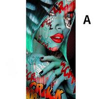 Graffiti Girl Plakatas Portretas Drobė Tapyba Sienos Menas Paveikslėlis Šiuolaikinė siena Svetainė Miegamasis Koridorius Kambario Apdaila Spausdinti 20x40cm No Frame