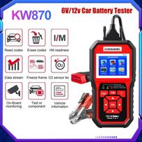 KONNWEI KW870 6V 12V automobilio motociklo akumuliatoriaus testeris OBD2 diagnostikos įrankio skaitytuvas 2 viename alkūninio įkrovimo bandymo įrankiai automobiliui raudona