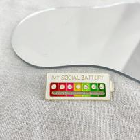 Available:  My Social Battery  Mood Brooch - Personalized Interactive Badge