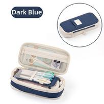 Big Capacity Pencil Pen Case Office College School Large Storage High Capacity Bag Pouch Holder Box Organizer for Teen Girls tamsiai mėlyna spalva