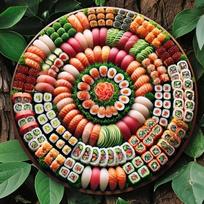 Vintage Sushi Metal Wall Art Pre Drilled Kitchen Decor Gift 20x20