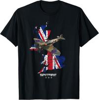 NAUJAS RIBOTAS Britų Spitfire Antrojo pasaulinio karo naikintuvas Europos istorija Pilotas Marškinėliai S-5XL Unisex T-shirt M black