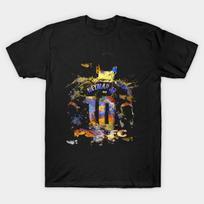 Men Black Print T-shirt Neymar No-Cut Transfer Paper Print Cotton Tshirt M juoda