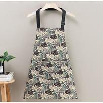 Flower Print Kitchen Apron Anti-fouling Catering Work Clothes Cooking Baking Bibs  for Women geltona