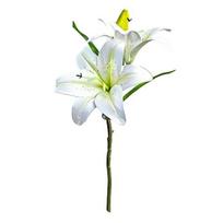 Artificial Lily Flowers with 2 Heads Full Bloom And 1 Bud Long Stem Fake Lilies Bouquet for Wedding Floral Arrangements Spring Home Table balta