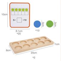 Wooden Montessori Ten-Frame Math Toys Preschool Children Math Number Sense Counters Enlightenment Kids Early Educational  Games