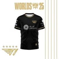 Faker Jersey League of Legends 2025 World Champion All-black Team Jersey T-shirt Lol Esports Lck T1 Team Large  Top S