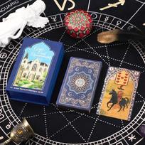 Rana George Lenormand Oracle Cards 40 Pcs Waterproof PET Cards for Divination & Fortune Telling - Luxury Durable 12*7cm  Deck mėlyna