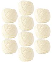 Raw Wool Bamboo Worsted 25g Ivory Yarn, 10-Ball Set, Acrylic, Weight, (approx. 55m), 5.