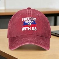 Haiti Heritage Month Haitian Flag Freedom Began with Us Casual Baseball Cap  Running Hippie Trucker Hat Summer Hot Sale Cap One Size