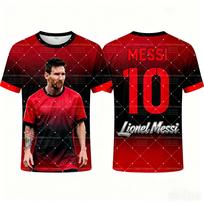 2026 Messi AI Futbolo Spaudos Marškinėliai Unisex Vyrams Moterims Gerbėjų Atminimo Viršutiniai Drabužiai Superžvaigždės Grafika Madingi Sportiniai Trumpomis Rankovėmis Marškinėliai XXS red