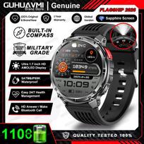 2026 New 1100mAh Ultra Durable Smart Watch Men Outdoor Military GPS Compass 10ATM Waterproof HD Bluetooth Call Sports Smartwatch 1100mAh juoda