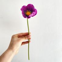 Realistic PU Poppies Flowers Real Touch Fake Poppies Flowers Artificial Poppies Flowers  Garden violetinė