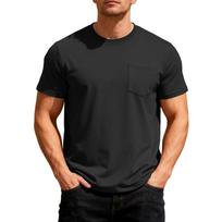Summer Tunic Tees Men's Crew Neck Short Sleeve T Shirt Loose Fit Casual Breathable With Pockets Large Knit Shirts For Man S juoda