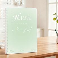 A4 Non-Reflective Music Score Holder: Transparent Inserts for Easy Modification, Piano Sheet Music Binder (Green,A4-10page) žalia