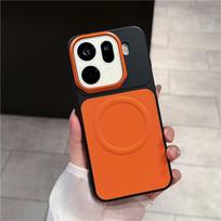 Color Collision Matte Leather Case For OPPO Find X9 Ultra X9 X9s Pro For Magsafe Magnetic Charging Luxury Slim Hard Cover Find X9 oranžinė