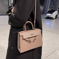 Women Artificial Leather Top Handle Bags Fashion Shoulder Bag chaki
