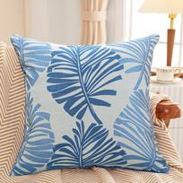 Pillow Sofa Decorative Floral Pillow Set Bedside Upholstered Cushion 45*45 mėlyna