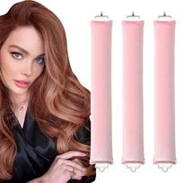Plaukų formavimo įrankių rinkinys: Plaukų suktukas be karščio, Patogus plaukų formavimo įrankis, Kempininis plaukų suktukas Pink-3pcs įvairiaspalvis