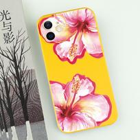 Cute Hibiscus Flower Phone Case For iPhone 16 15 14 13 12 11 Pro Max Mini X XS XR SE 7 8 Plus Shockproof Dustproof Soft Cover iPhone 16 Plus yellow