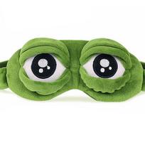 1/3 vnt. Mielos 3D Pepe varlės miego kaukė - Minkštas pliušinis akių gaubtuvas kelionėms ir namų naudojimui, natūrali pagalba miegui, nešiojama užrišama akis