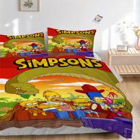 Simpsons Family Dinosaurs Adventure Bedding Set Comforter Cover Gift for Bedroom,Includes 1 Cover and 2 Pillowcases, No InsertB436 135x200cm