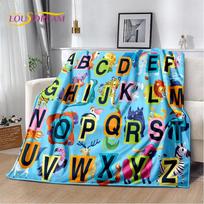 ABC Animacinis Abėcėlė Vaikams Vaikams Ankstyvoji Edukacija Minkštas Pliušinis Antklodė, Flanelinis Antklodė Mesti Antklodė Svetainei Miegamajam Sofai 75x90cm