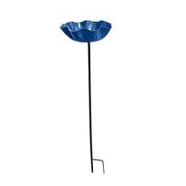 Handmade Metal Bird Feeder Garden Stake with Pollinator Water Station Bird Bath for Water Feeder with Flower Design for Outdoor Yard Decor tamsiai mėlyna spalva