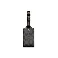 COACH Luggage Tag Tag uggage Tag Canvas Leather Pendant Men's Black black juoda