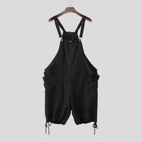 INCERUN Men Strap Sleeveless Button Casual Baggy Half Rompers Jumpsuits Overalls XL juoda