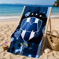 Monter-rey Football Crest Art Printed Microfiber Beach Towel, Soft And Absorbent, Quick-Dry, Ideal for Summer Travel, Beach Essential, Swimming Pool 70cmx140cm(27x55inch)