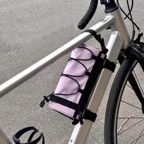 Adjustable Strap Bicycle Front Frame Bag Universal Fit Water Resistant Cycling Storage Organizer for Road Mountain Bike Commute violetinė